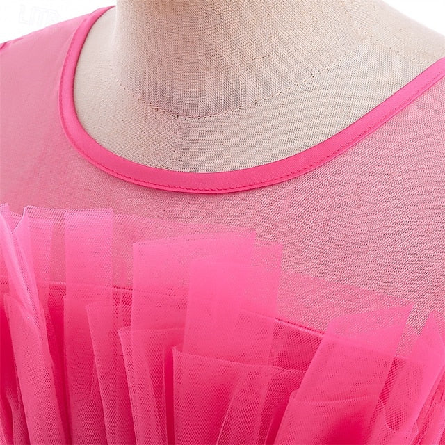 Girls' Dress Color Sleeveless Kids Performance Solid Party FashionChic