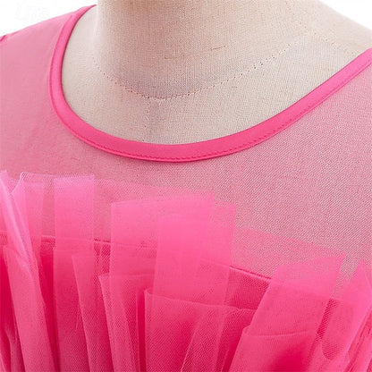 Girls' Dress Color Sleeveless Kids Performance Solid Party FashionChic