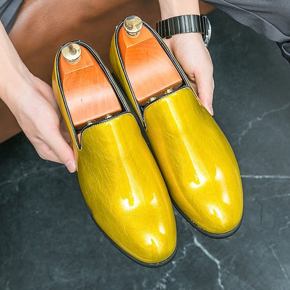 Slip-On Loafers Men's Metallic Shiny Gold – Fashionable FashionChic