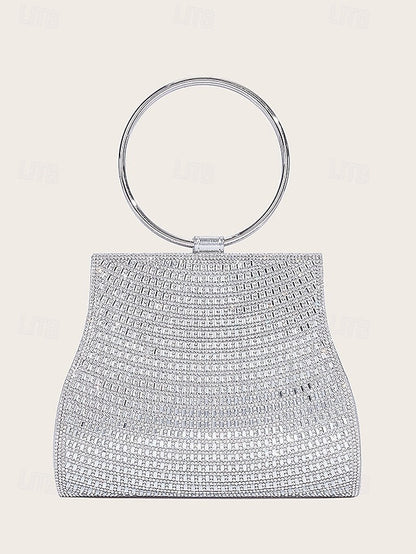 Crystal Ring Handle Evening Elegant Gold – with Clutch FashionChic