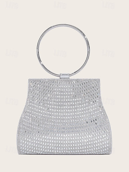 Crystal Ring Handle Evening Elegant Gold – with Clutch FashionChic