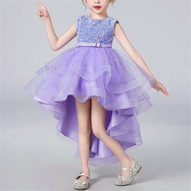 Solid Girls' Color Party Kids Sleeveless Dress FashionChic