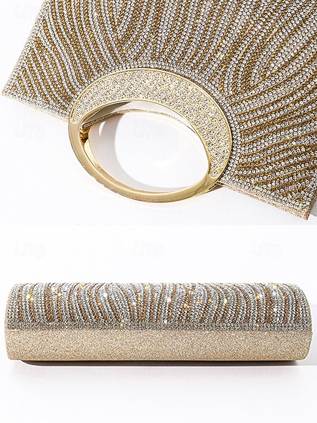 Evening Bag Clutch – Round Rhinestone with Women's Handle FashionChic