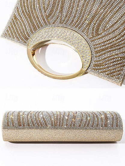 Evening Bag Clutch – Round Rhinestone with Women's Handle FashionChic