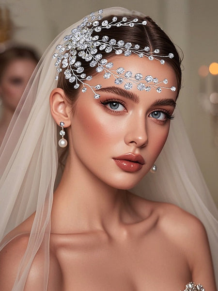 Hair Flower and Rhinestone Elegant Accessory – Crystal Bridal FashionChic