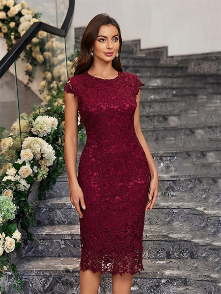 Dress Mother of the Bride Dress Elegant Party Minimalist Crew