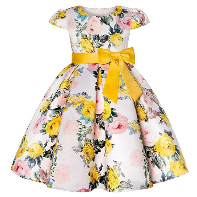 Kids Flower Dress Short Party Sleeve Floral Girls' FashionChic