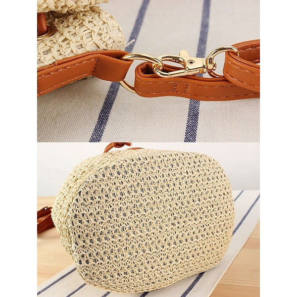 Bag - with Tote Women’s Summer Woven Drawstring Stylish Bucket FashionChic