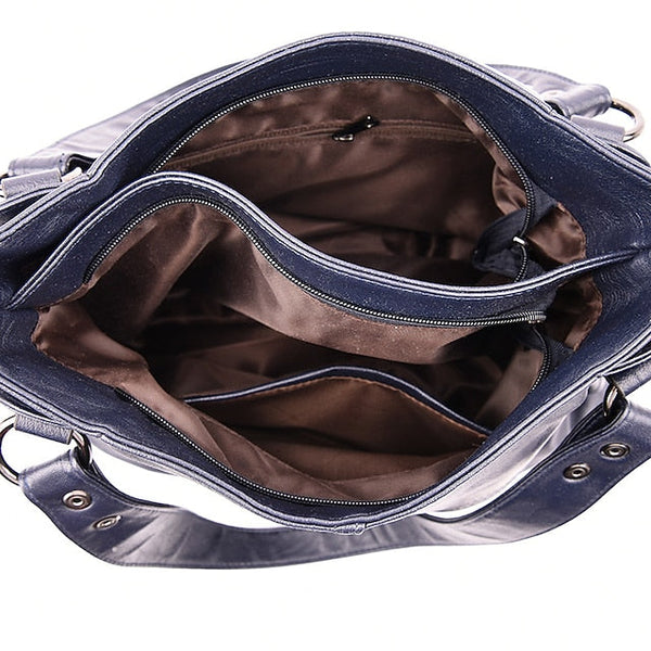 Bag Burgundy – Faux Women's Large Leather Shoulder FashionChic