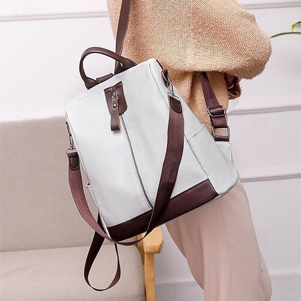 Convertible Backpack Faux Leather Caramel Purse Women's FashionChic