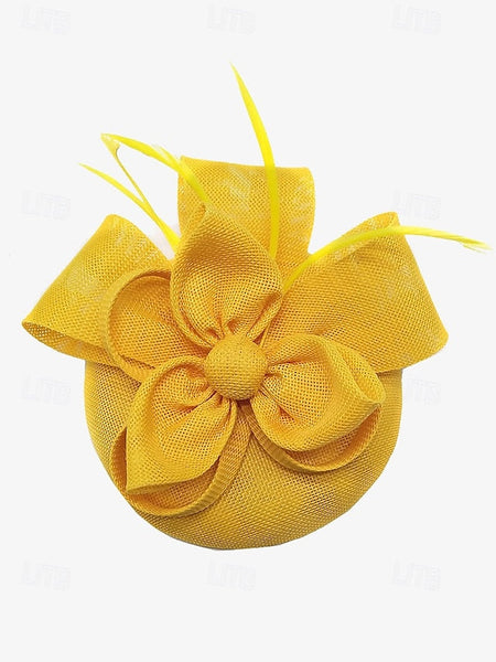 Women's Bow with Feather and Hat Accents Green Fascinator FashionChic