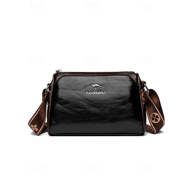 Crossbody Vintage Shoulder Bag – Women's Faux Leather FashionChic