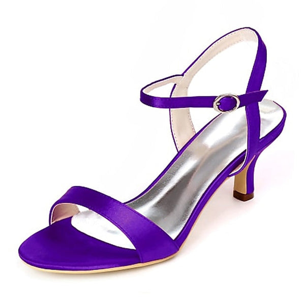 Satin Heels Wedding Adjustable Ankle Women's with Gold FashionChic