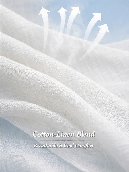 Women's Shirt Cotton Linen Shirts Blouse Plain Basic Short FashionChic