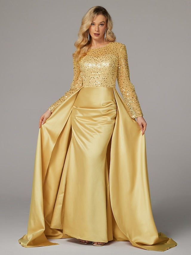 Carnival Mermaid Floor Masquerade Evening Gown Dress Elegant FashionChic