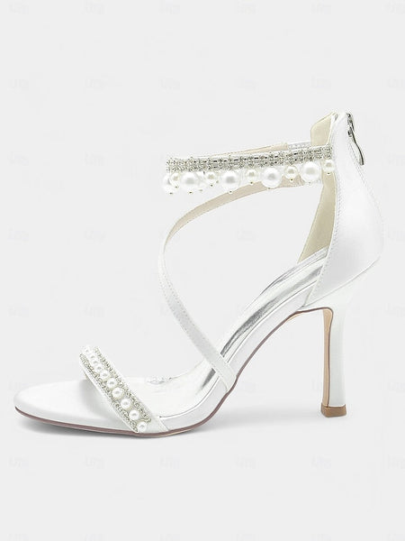 Party Satin Heels – Pointed-Toe Pink Chic Strap Ankle FashionChic