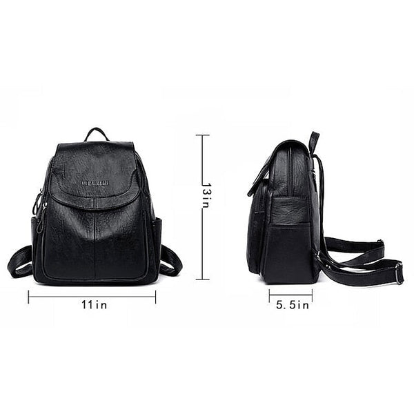 Faux Backpack Leather with Women's Burgundy Flap Closure FashionChic