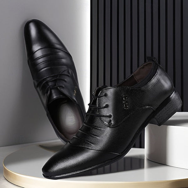 Men's - for Formal White Shoes Dress Lace-Up Elegant FashionChic