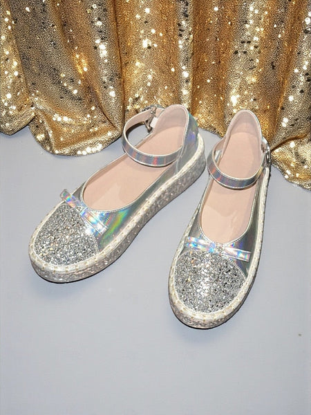 Women's Holographic Jane Platform Glitter Mary Shoes FashionChic