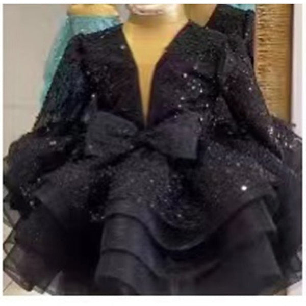 Long Dress Flower Girl Kids Party Sequin Girls' FashionChic