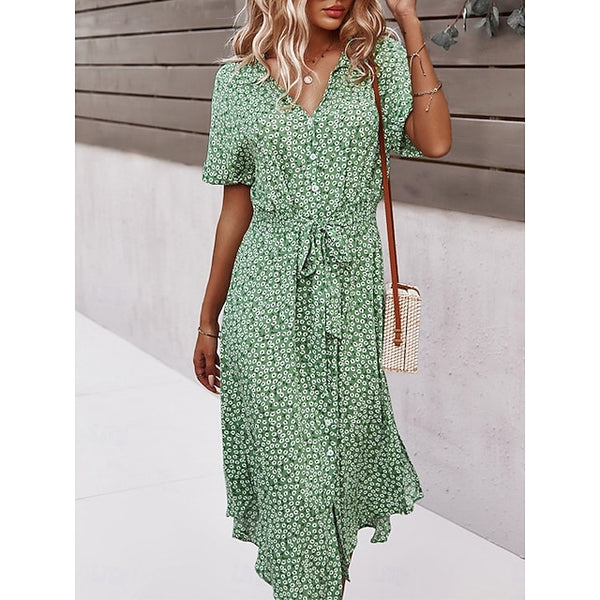 Women's Midi Dress A Line Dress Vacation Casual Outdoor
