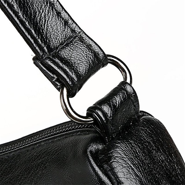 Faux Crossbody Black Bag Stylish Leather – Women's FashionChic