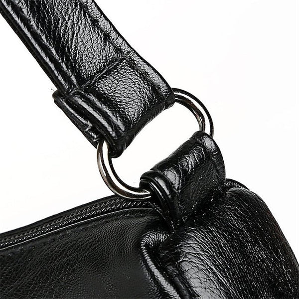 Faux Crossbody Black Bag Stylish Leather – Women's FashionChic