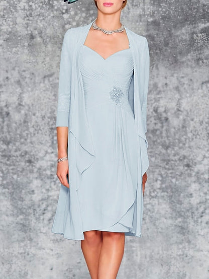 the of Wedding Two Dress Piece Bride Beach Mother Sheath FashionChic