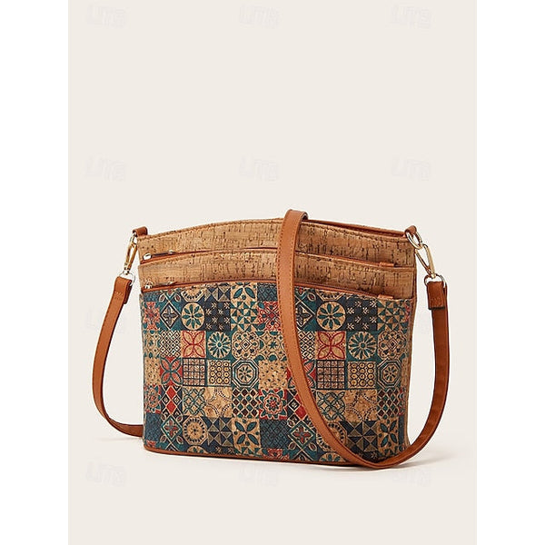 Geometric Patterns Vintage Boho Crossbody with - Lightweight Bag FashionChic