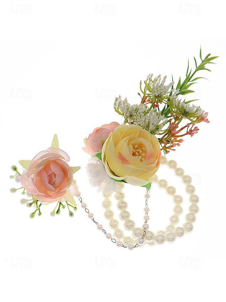 and – Elegant White Set Pearls Jewelry Wrist with Hand Floral FashionChic