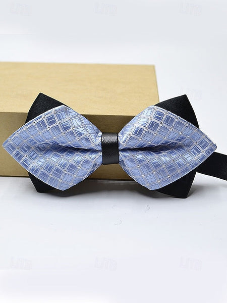 Geometric Bow with Christmas Pattern Tie Men's FashionChic
