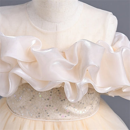 Color Girl Solid Dress Girls' Flower Party Kids FashionChic