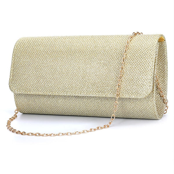 – Glitter Evening Silver Women's Clutch Purse Elegant FashionChic
