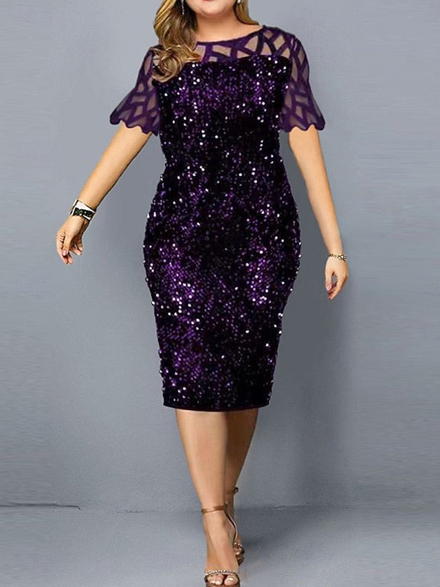 Tea the Bride Mother Length of Elegant Dress Neck Crew FashionChic