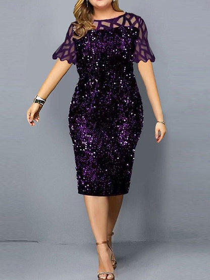 Tea the Bride Mother Length of Elegant Dress Neck Crew FashionChic