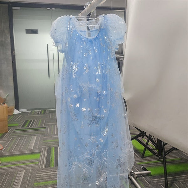 Princess Flower Elsa Cosplay Cloak Girl Frozen Dress FashionChic