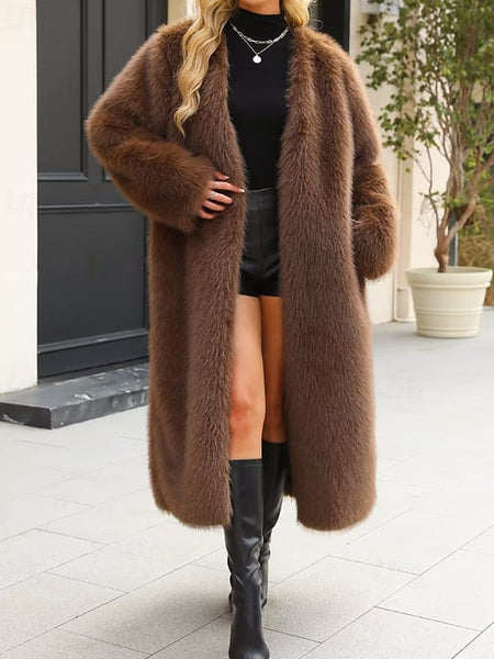 Comfortable Furs Women's Fur Faux Coat Warm FashionChic