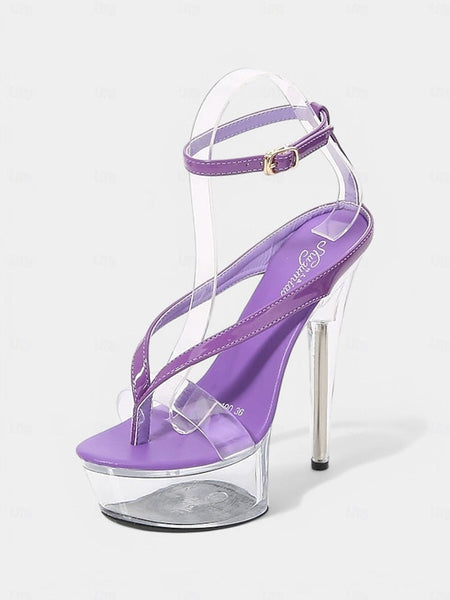 Heel Clear Platform Nightclub – Sandals Lavender Sexy FashionChic