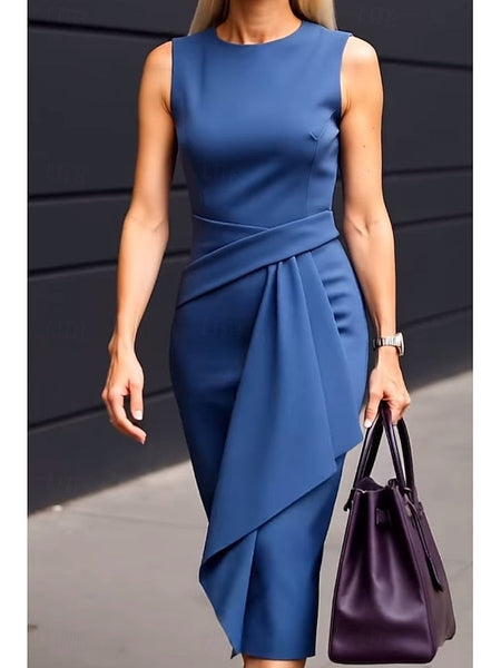 Women's Midi Dress Sheath Dress Summer Dress Ruched Dress FashionChic