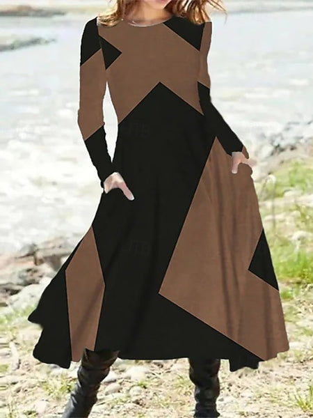 Women's Midi Dress Print Dress Vintage Fashion Modern Daily