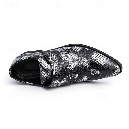 Formal Brown Print Snake Shoes Strap Monk Men Classic – for FashionChic