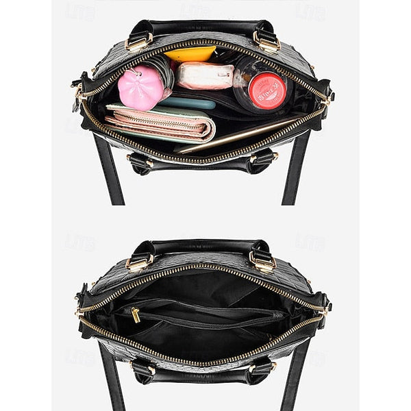 Crocodile Handbag with Women’s Leather Faux Tassel Pattern FashionChic