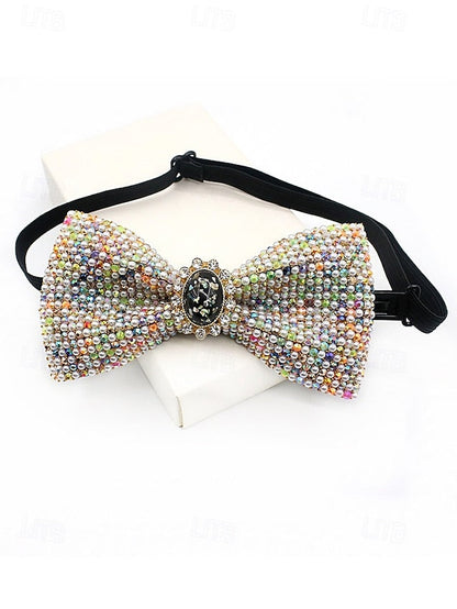 with Luxury Strap Men's – Tie Gemstone Adjustable Bow FashionChic