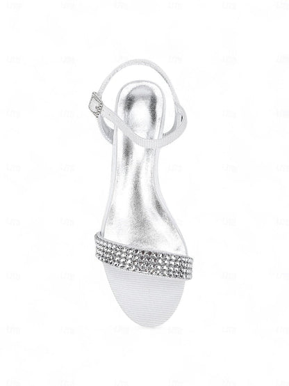 - Women's Champagne Rhinestone Sandals Open Toe Wedge FashionChic