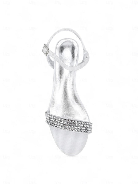 - Women's Champagne Rhinestone Sandals Open Toe Wedge FashionChic