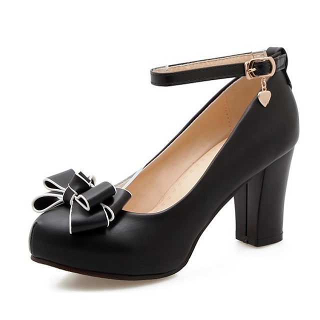 Cosplay Daily Shoes Lolita PU Girls' Heels Heel Dress FashionChic