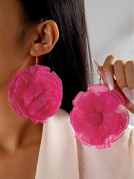 Earrings Flower Statement - Floral Oversized Women's Drop FashionChic