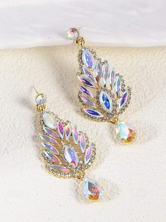 Crystal – Women's Earrings Drop Green Emerald FashionChic
