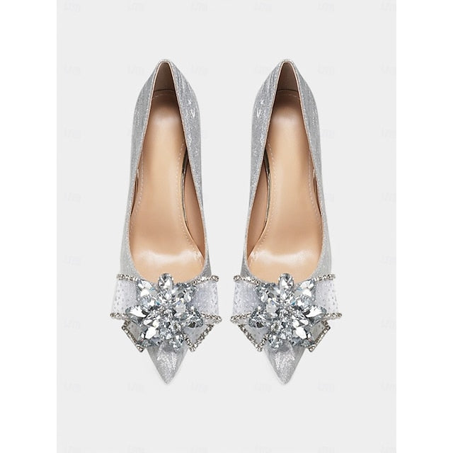 High Heels Glitter for Women Shoes – Sparkling Silver Wedding FashionChic