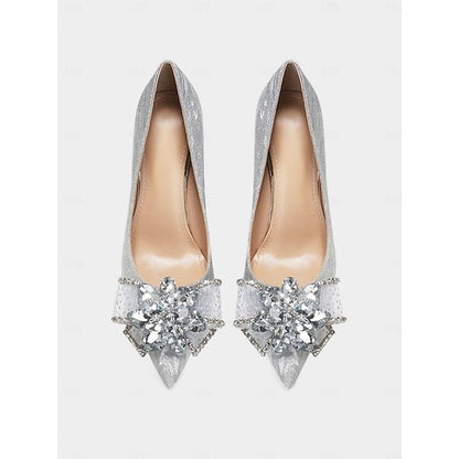 High Heels Glitter for Women Shoes – Sparkling Silver Wedding FashionChic